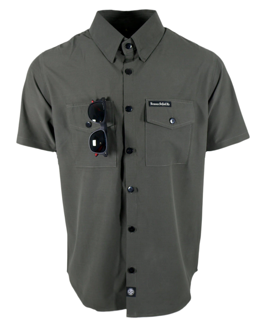 Demons Behind Me Performance Tech Hybrid Stretch Shirt – Gunmetal
