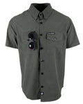 Demons Behind Me Performance Tech Hybrid Stretch Shirt – Gunmetal