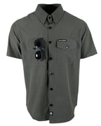 Demons Behind Me Performance Tech Hybrid Stretch Shirt – Gunmetal