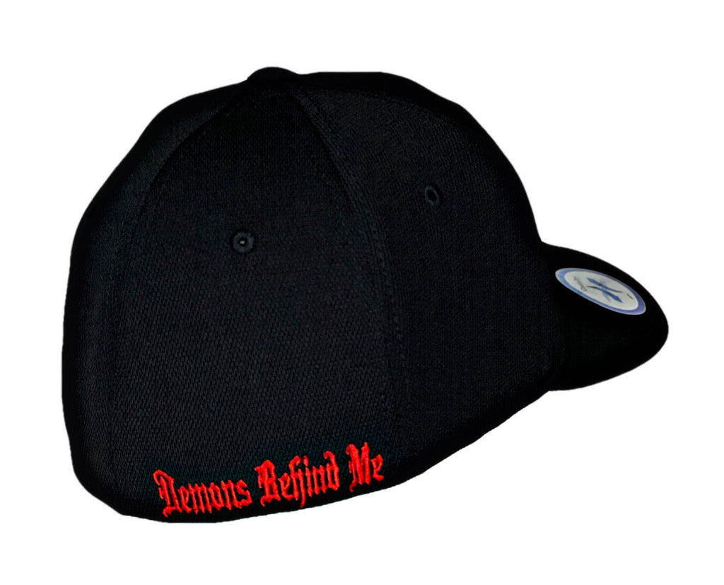Demons Behind Me Flexfit Never Fade Circle Skull / Red Ring Fitted Cap