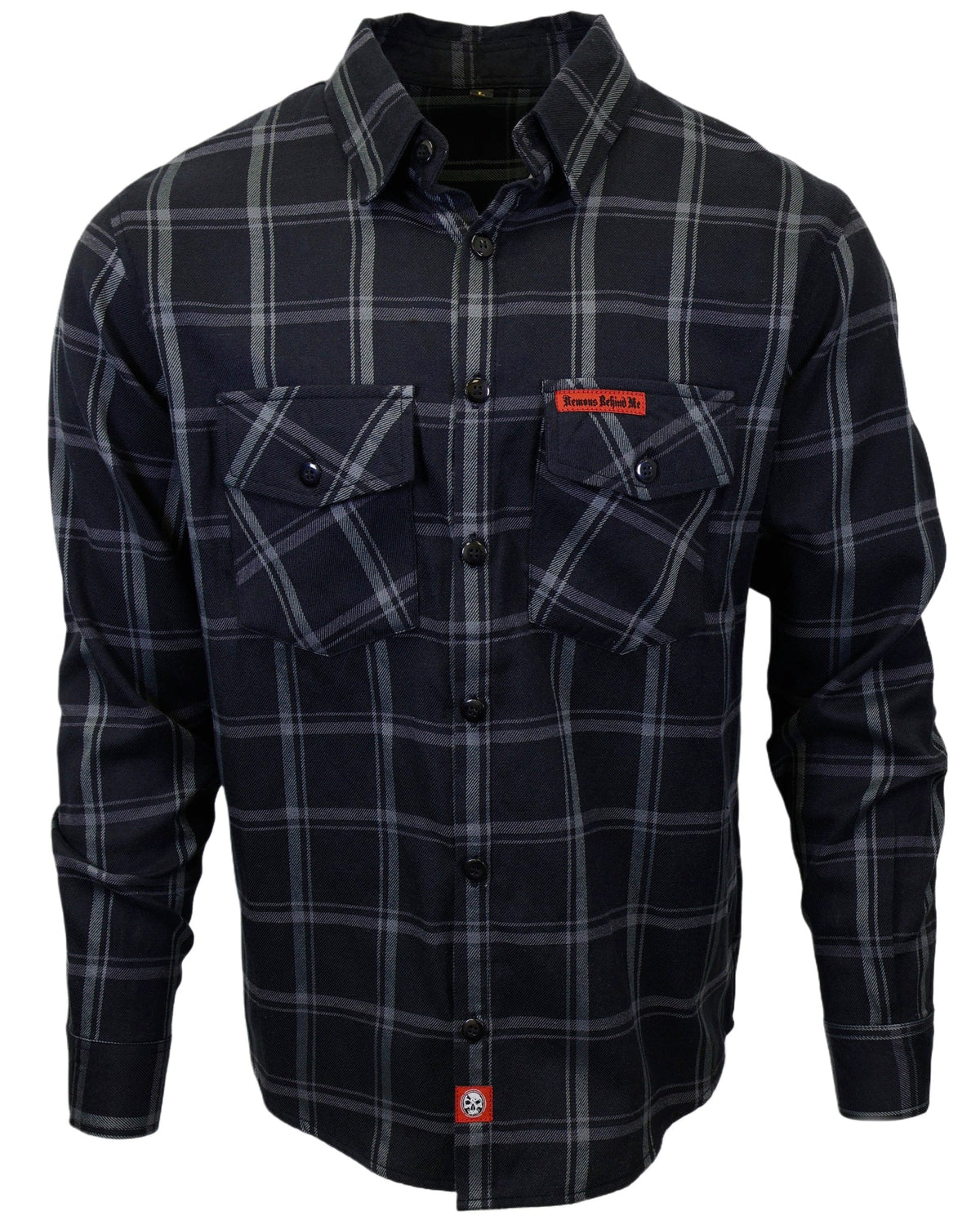 Demons Behind Me Gentleman Black & Gray Flannel Shirt