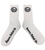 Demons Behind Me Athletic Socks – White, 1 Pair