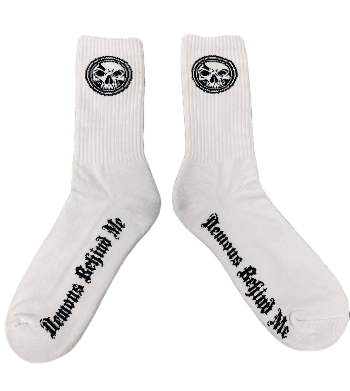 Demons Behind Me Athletic Socks – White, 1 Pair