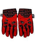 Demons Behind Me Big Skull Padded Leather-Palm Riding Gloves