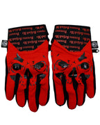 Demons Behind Me Big Skull Padded Leather-Palm Riding Gloves