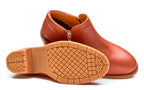 Xena Gravity women’s steel toe work booties in Cognac Brown