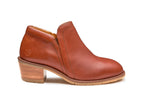 Xena Gravity women’s steel toe work booties in Cognac Brown