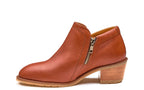 Xena Gravity women’s steel toe work booties in Cognac Brown