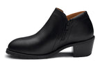 Xena Gravity women’s steel toe work booties in Vegan Blackout