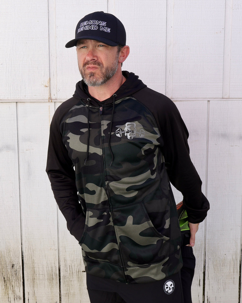 Demons Behind Me Performance Tech Fleece Zip-Up Hoodie