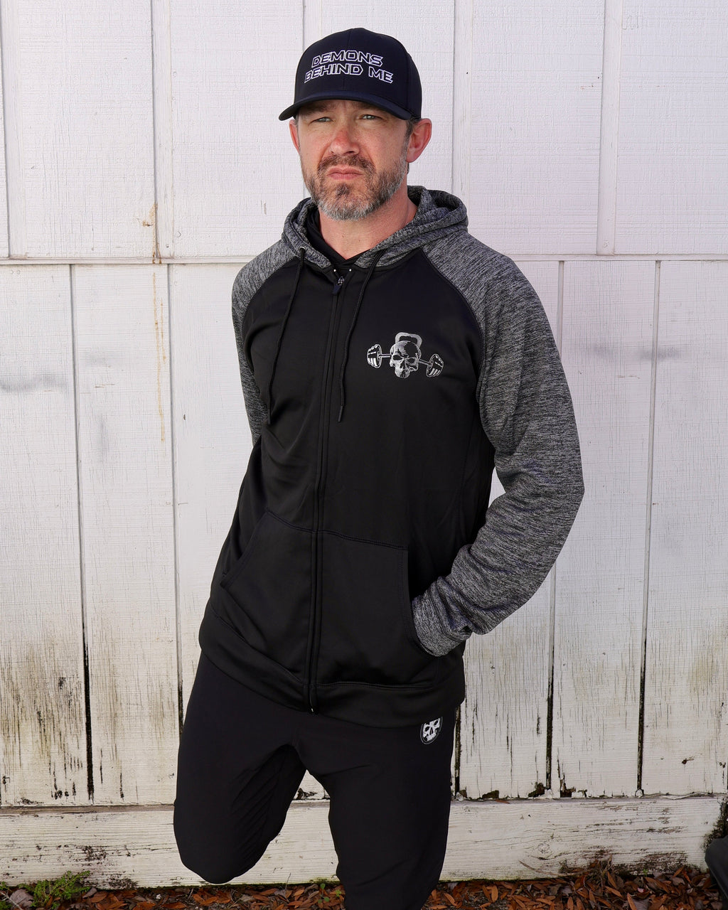 Demons Behind Me Performance Tech Fleece Zip-Up Hoodie