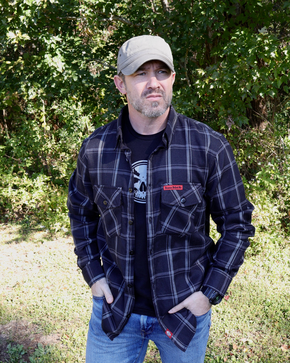 Demons Behind Me Gentleman Black & Gray Flannel Shirt