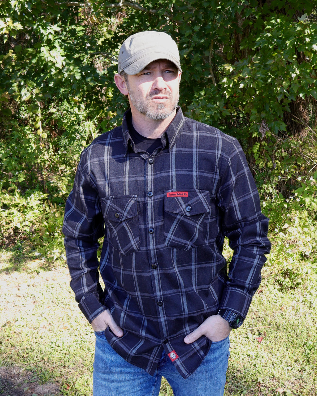 Demons Behind Me Gentleman Black & Gray Flannel Shirt