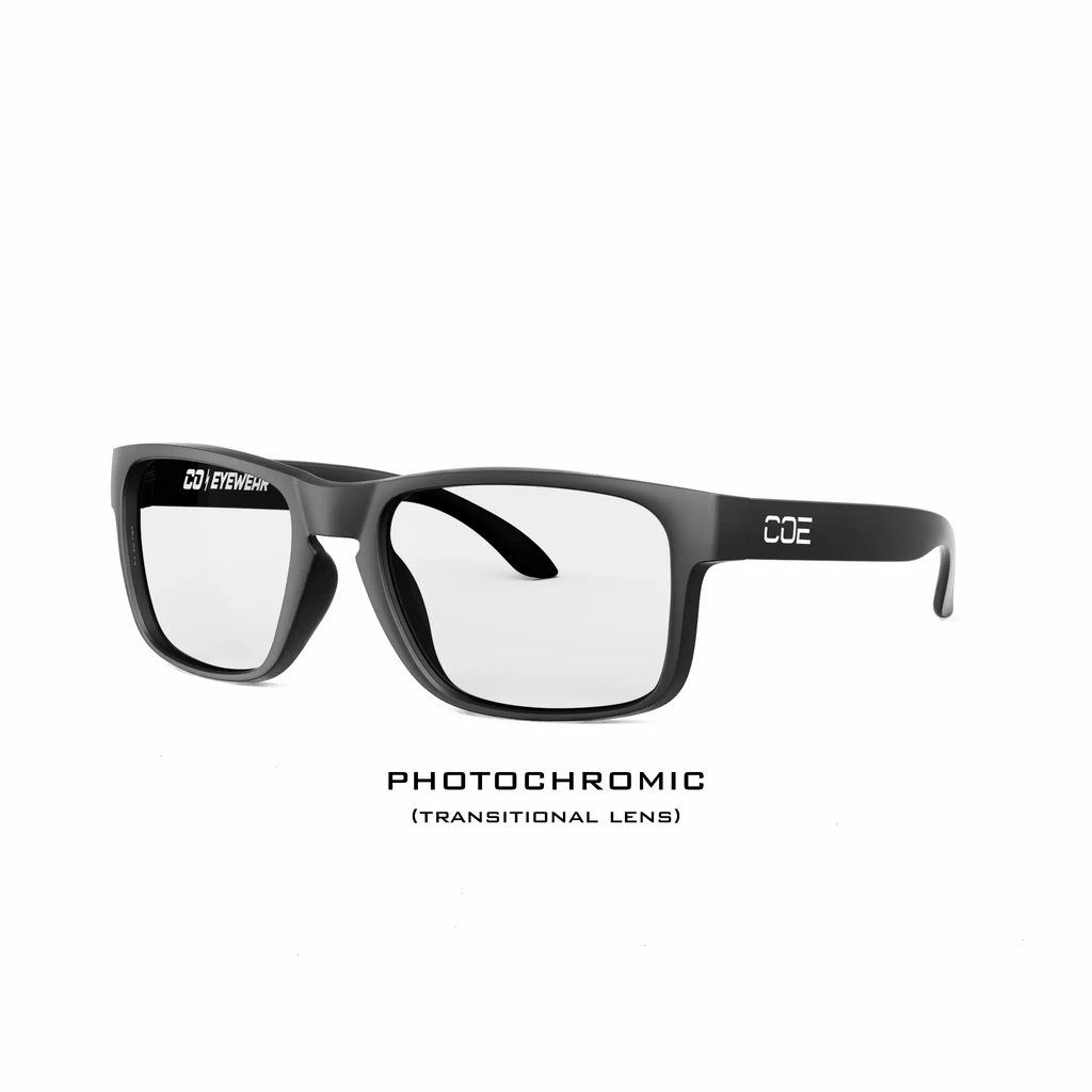 CO Eyewear Loki Z87 Photochromic Safety Glasses - Matte Black