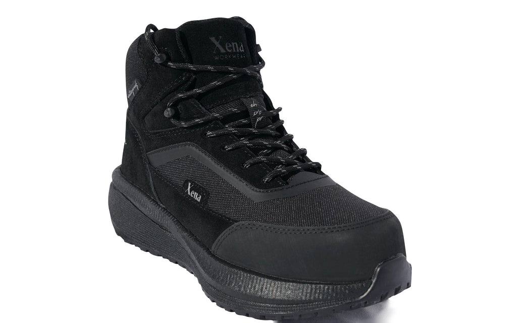 Xena Luna women’s waterproof composite toe work boots in Cosmic Black