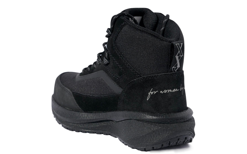Xena Luna women’s waterproof composite toe work boots in Cosmic Black
