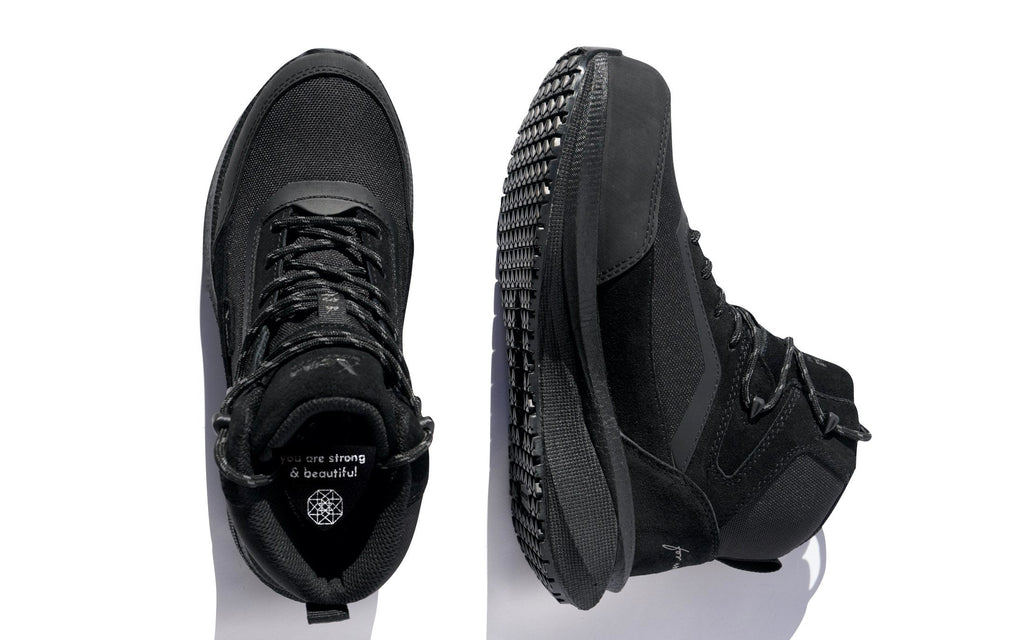 Xena Luna women’s waterproof composite toe work boots in Cosmic Black