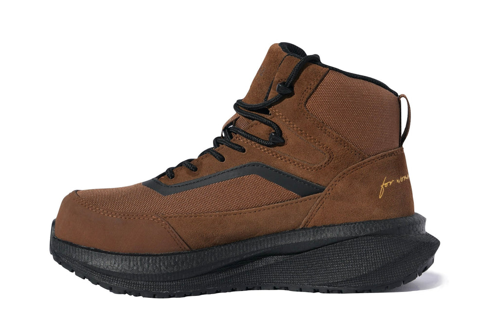 Xena Luna women’s waterproof composite toe work boots in Dusk Brown