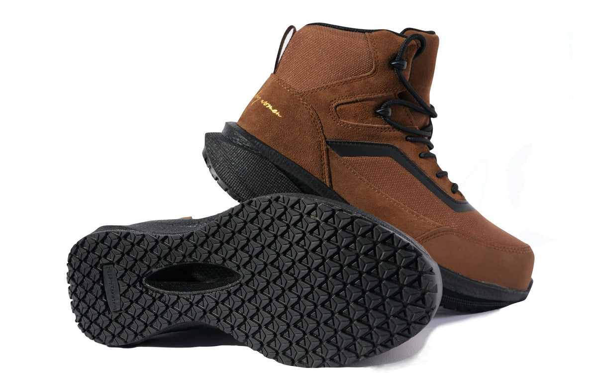 Xena Luna women’s waterproof composite toe work boots in Dusk Brown