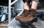 Xena Luna women’s waterproof composite toe work boots in Dusk Brown
