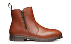 Xena Omega women’s steel toe zip-up work boots in Bourbon Brown
