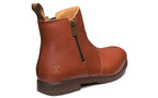 Xena Omega women’s steel toe zip-up work boots in Bourbon Brown