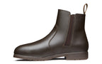 Xena Omega women’s steel toe zip-up work boots in Vegan Brown