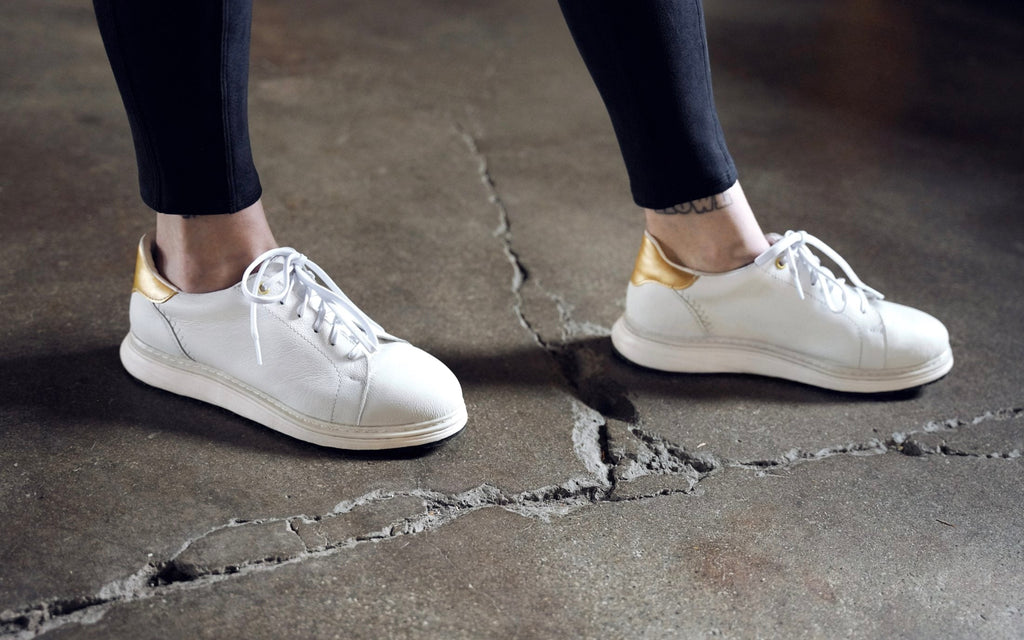 Xena Rogue women’s leather work shoes in White Gold