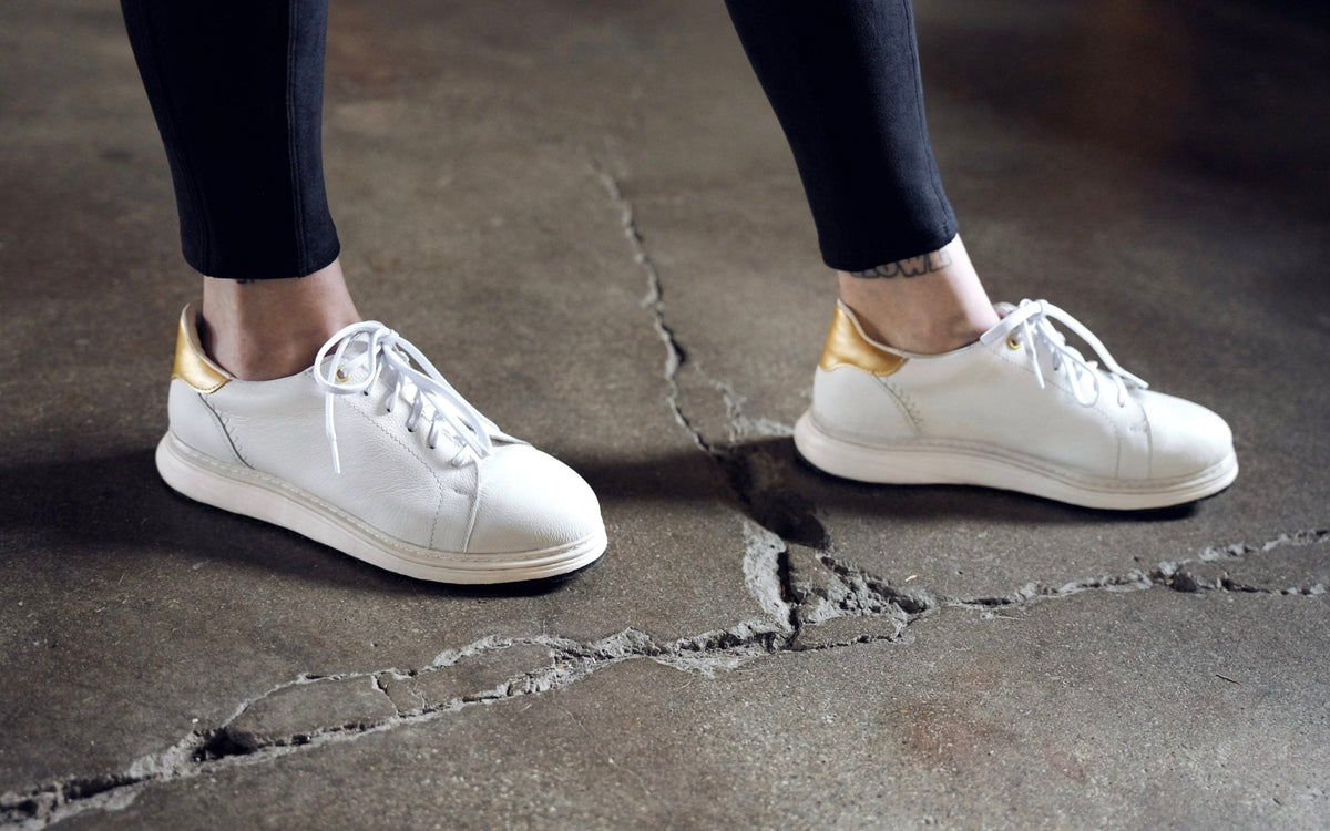 Xena Rogue women’s leather work shoes in White Gold