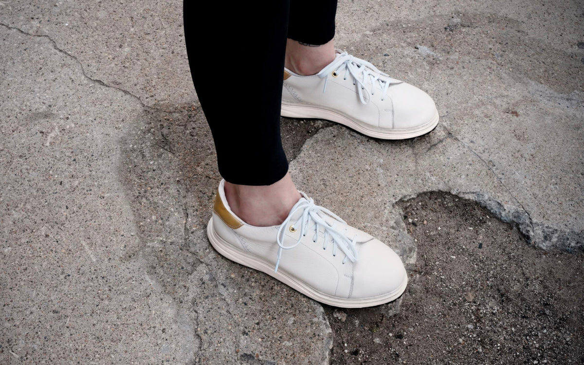 Xena Rogue women’s leather work shoes in White Gold