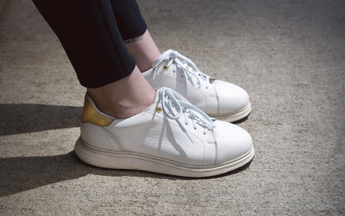 Xena Rogue women’s leather work shoes in White Gold