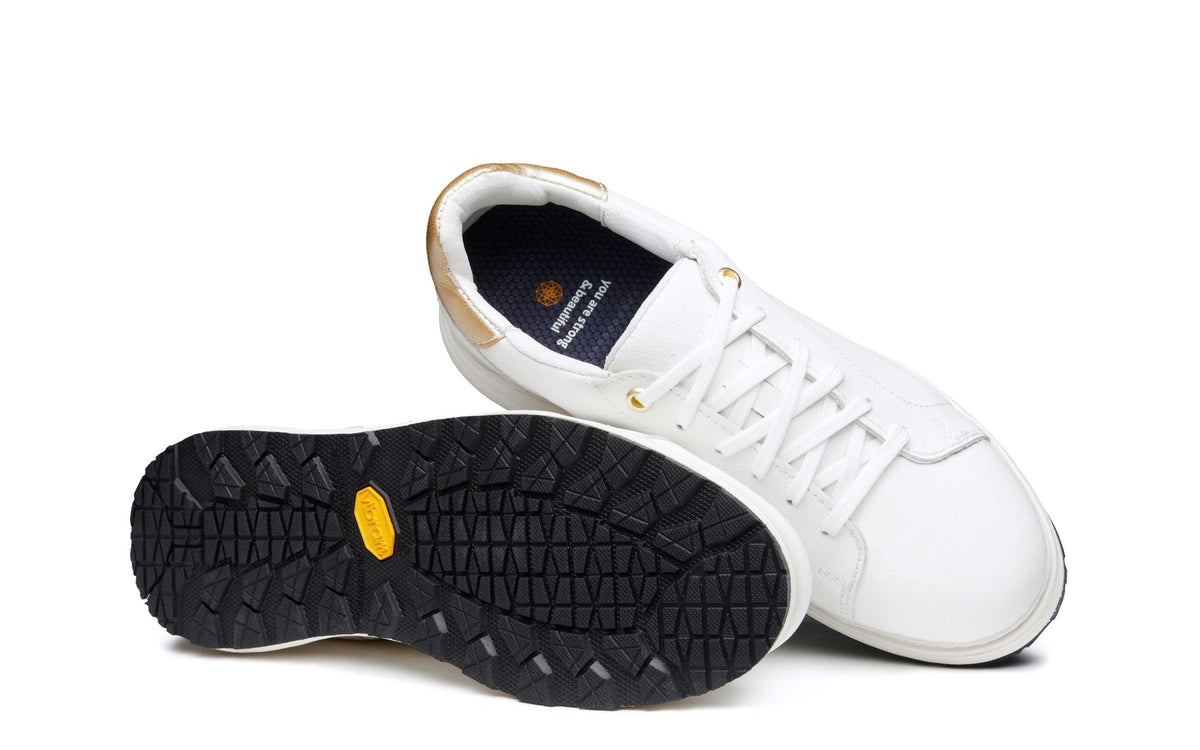Xena Rogue women’s leather work shoes in White Gold