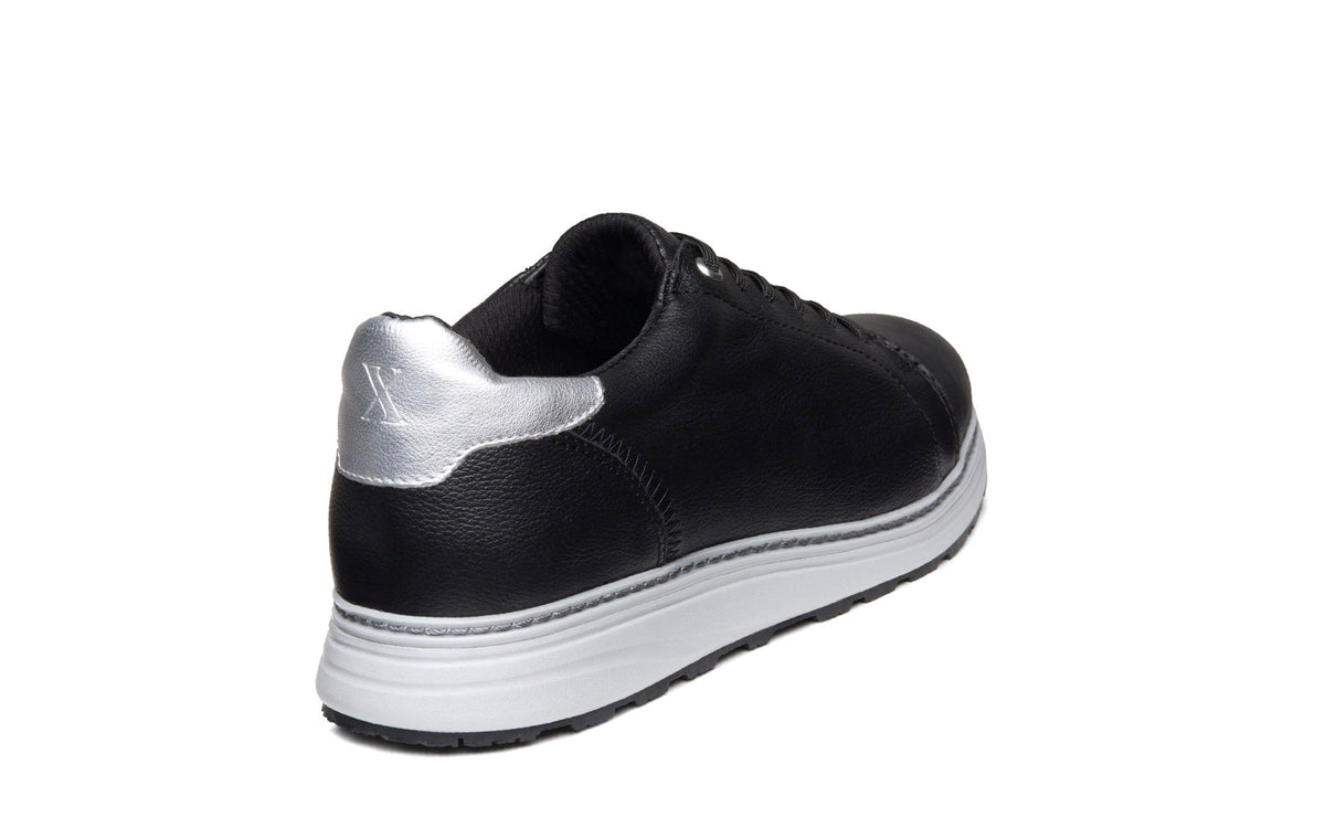 Xena Rogue women’s leather work shoes in Black Pearl