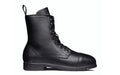 Xena Spice women’s steel toe lace-up work boots in Jet Black — side profile
