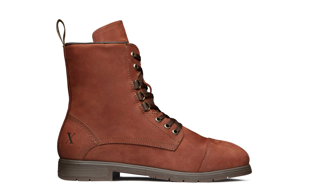 Xena Spice women’s steel toe lace-up work boots in Dark Lava