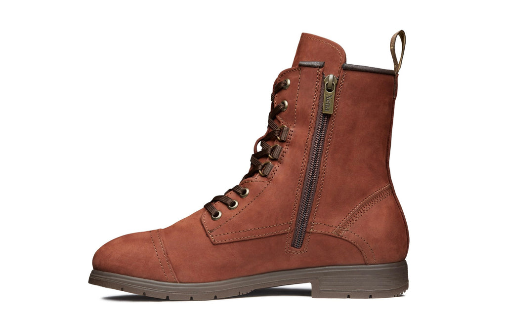 Xena Spice women’s steel toe lace-up work boots in Dark Lava