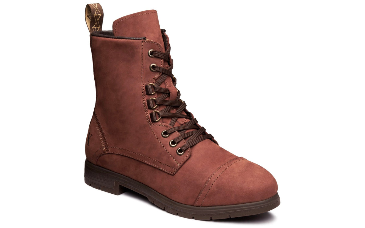 Xena Spice women’s steel toe lace-up work boots in Dark Lava