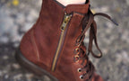 Xena Spice women’s steel toe lace-up work boots in Dark Lava