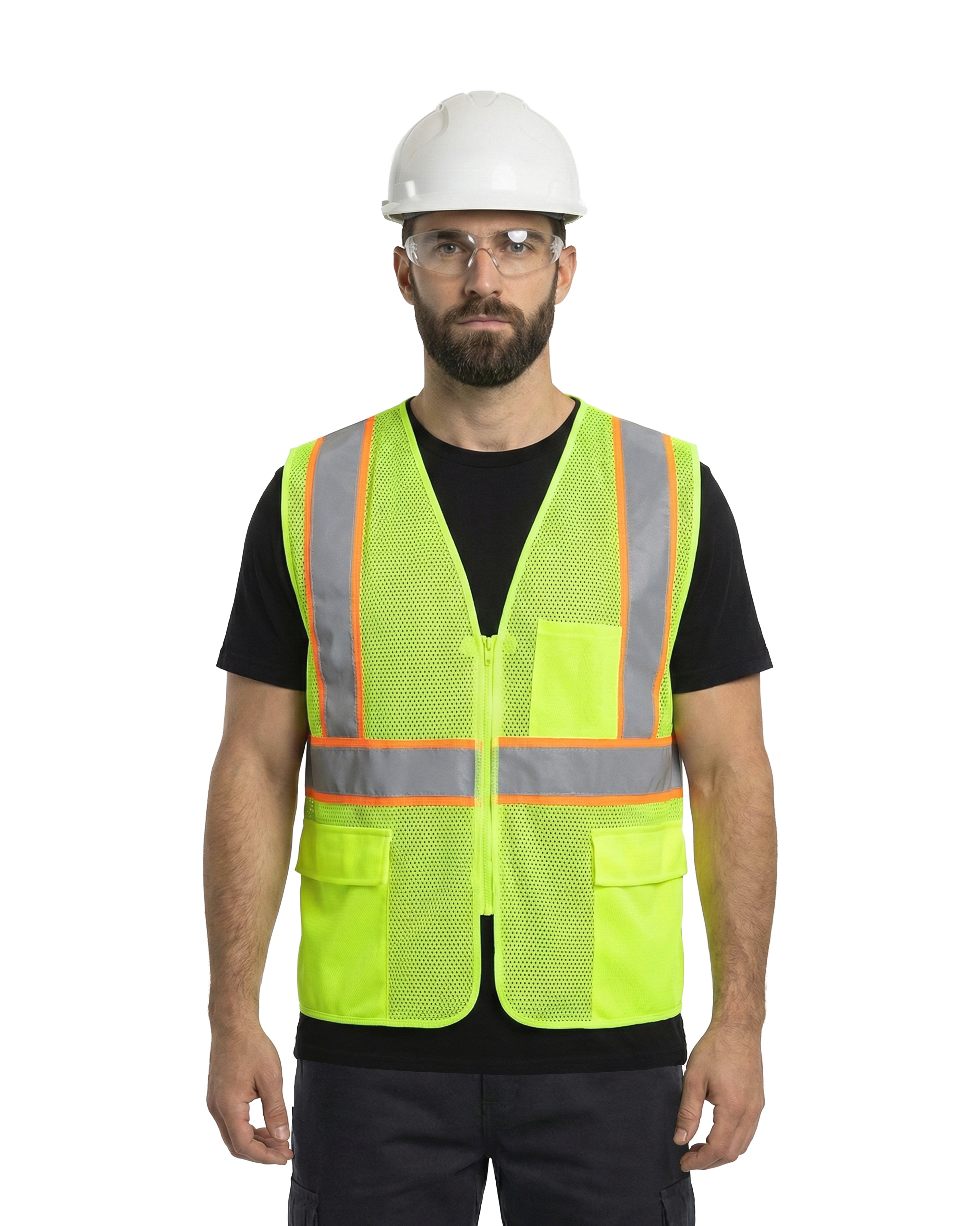 Kiwi Class 2 Contrast-Trim Hi-Vis Safety Vest
