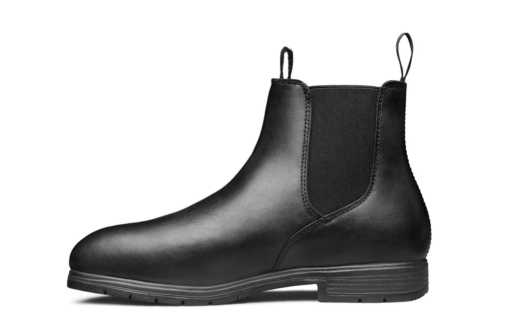 Xena Valence women’s steel toe Chelsea work boots in Vegan Black