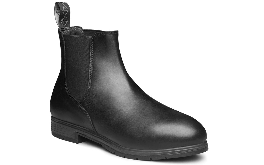 Xena Valence women’s steel toe Chelsea work boots in Vegan Black