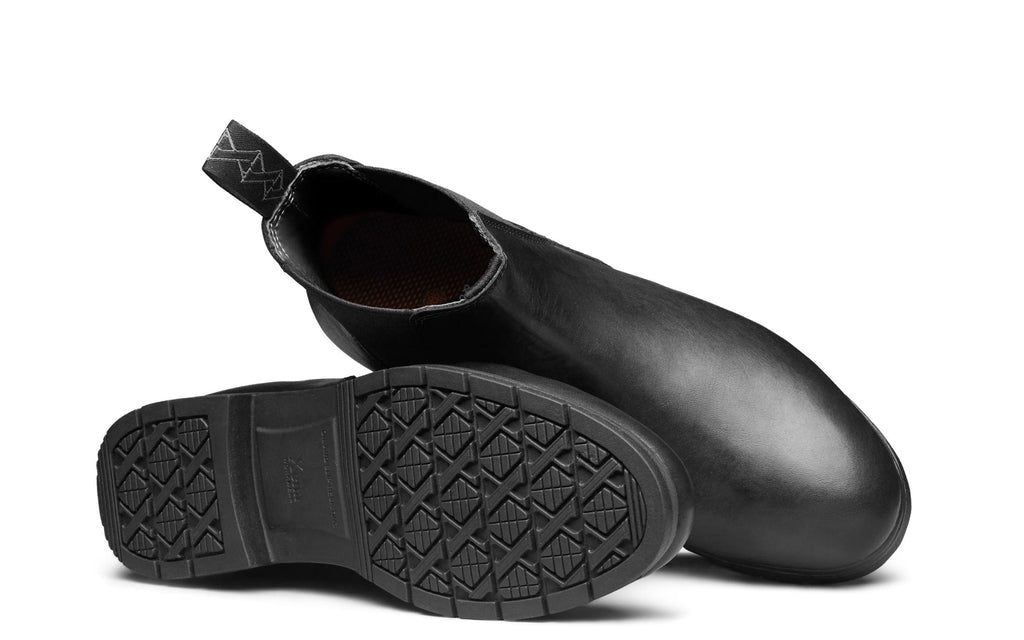 Xena Valence women’s steel toe Chelsea work boots in Vegan Black