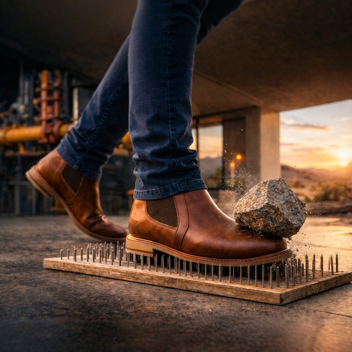 Proxon Wallace Steel Toe Chelsea Work Boot – Amber
