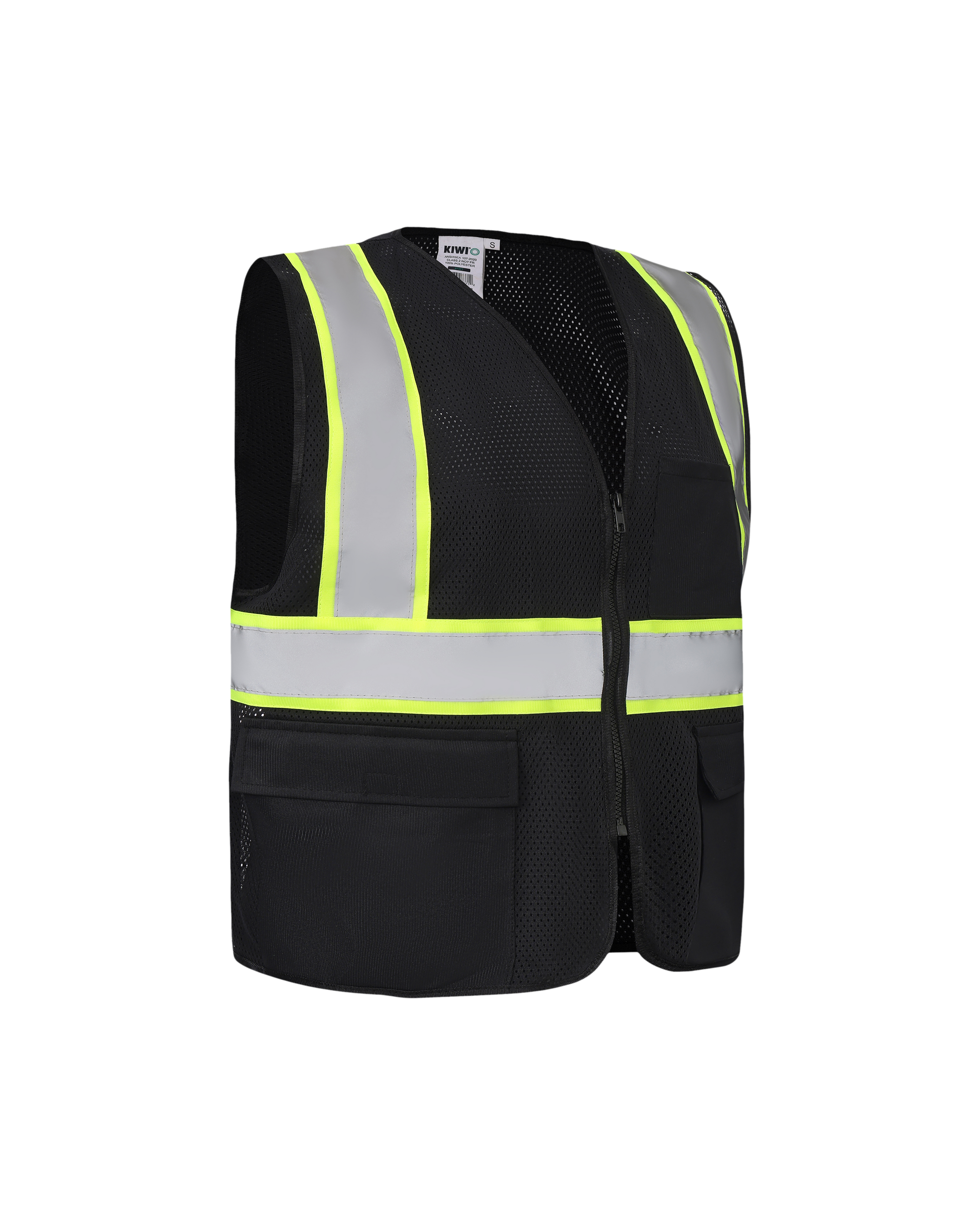 Kiwi Black Reflective Safety Vest
