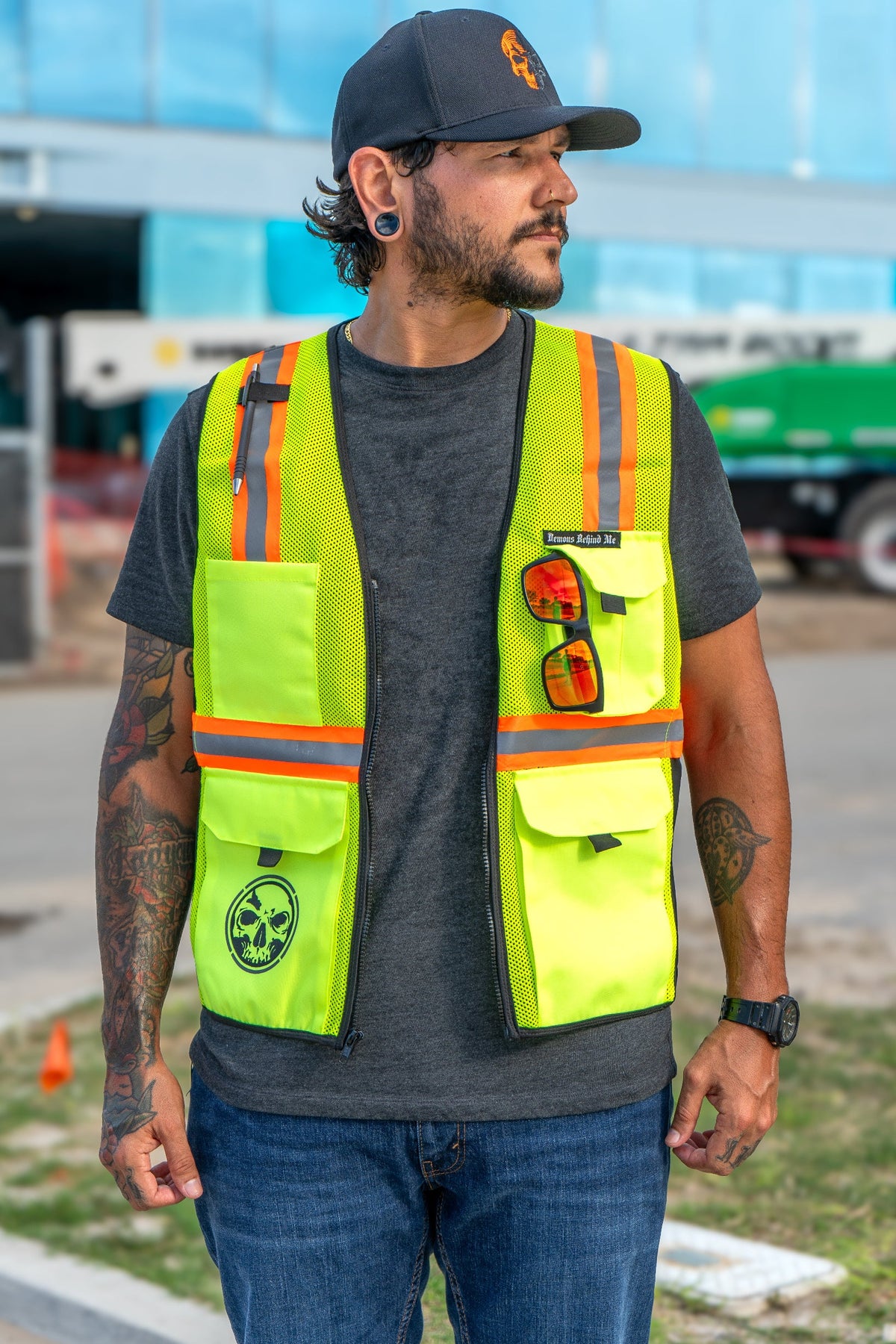 Demons Behind Me Class 2 Hi-Vis Stretch-Panel Vest
