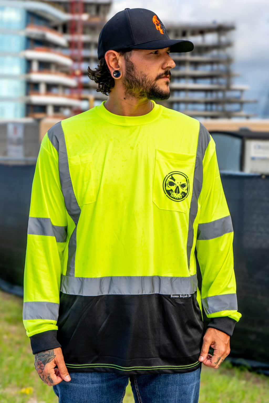 Demons Behind Me Class 3 Hi-Vis Long Sleeve Performance T-Shirt