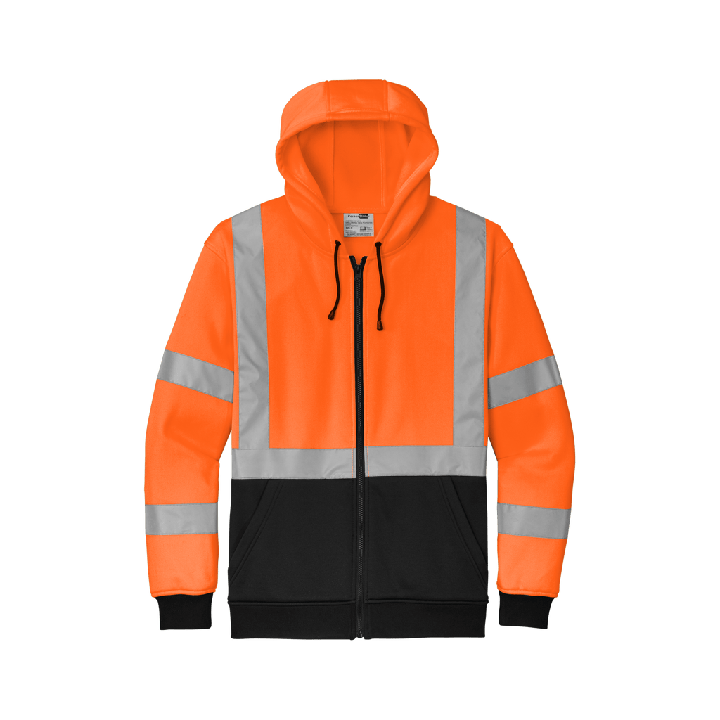 CornerStone® CSF300 ANSI 107 Class 3 Heavy-Duty Fleece Full-Zip Hoodie - MEM Supply Co.
