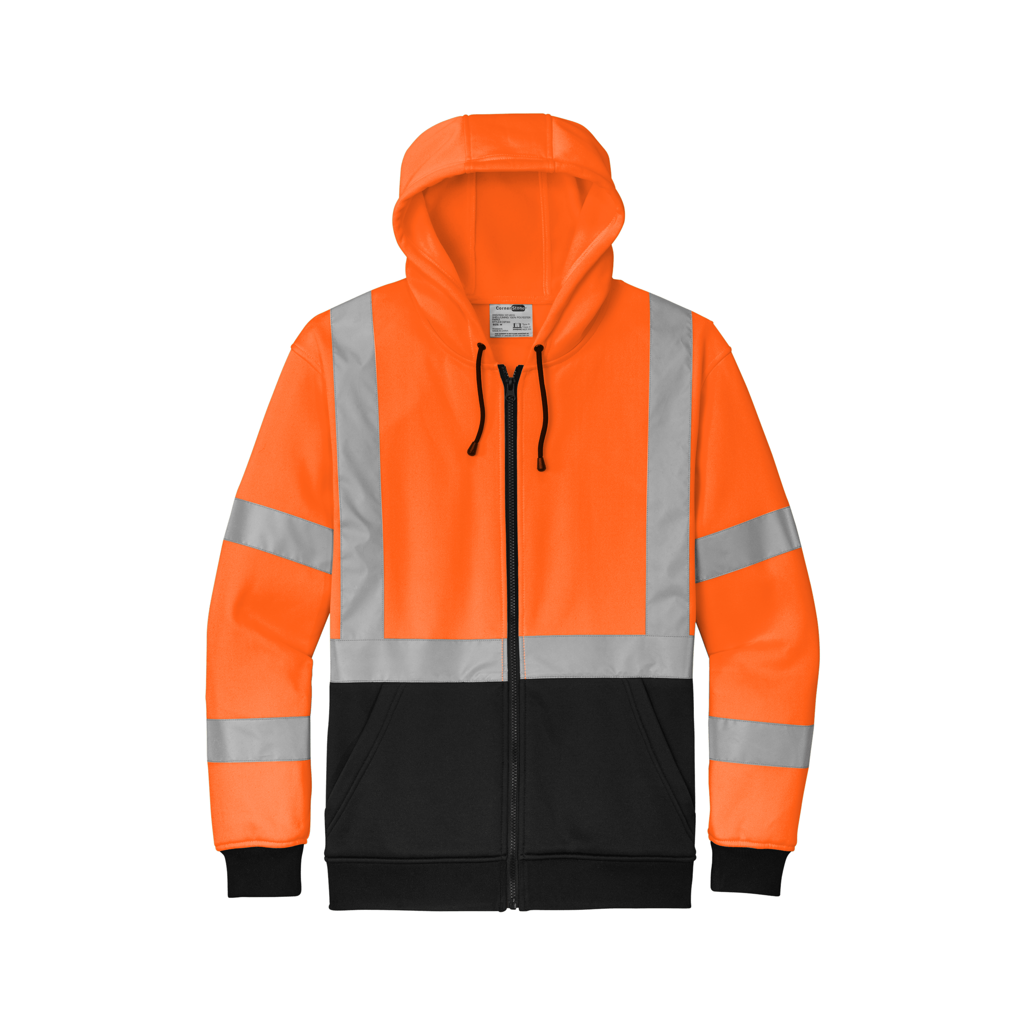 CornerStone® CSF300 ANSI 107 Class 3 Heavy-Duty Fleece Full-Zip Hoodie - MEM Supply Co.