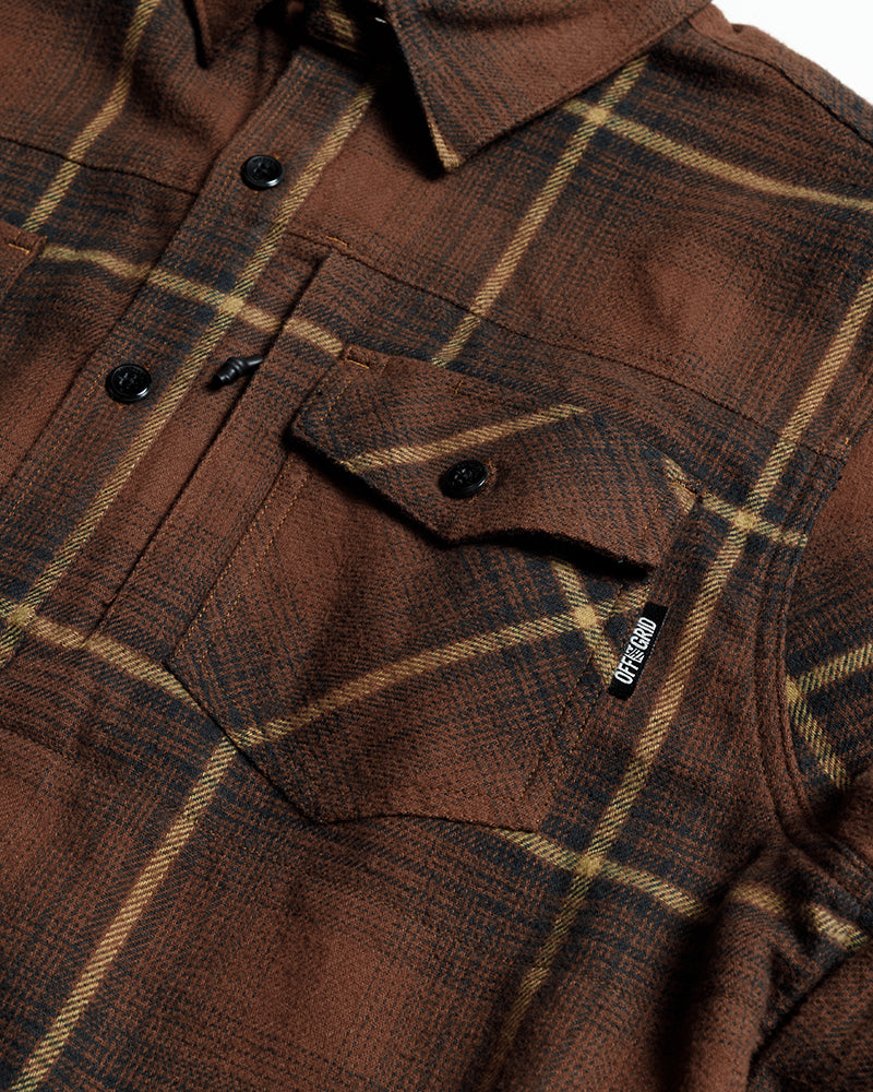 Off The Grid Destroyer Utility Flannel – Burnt Brown