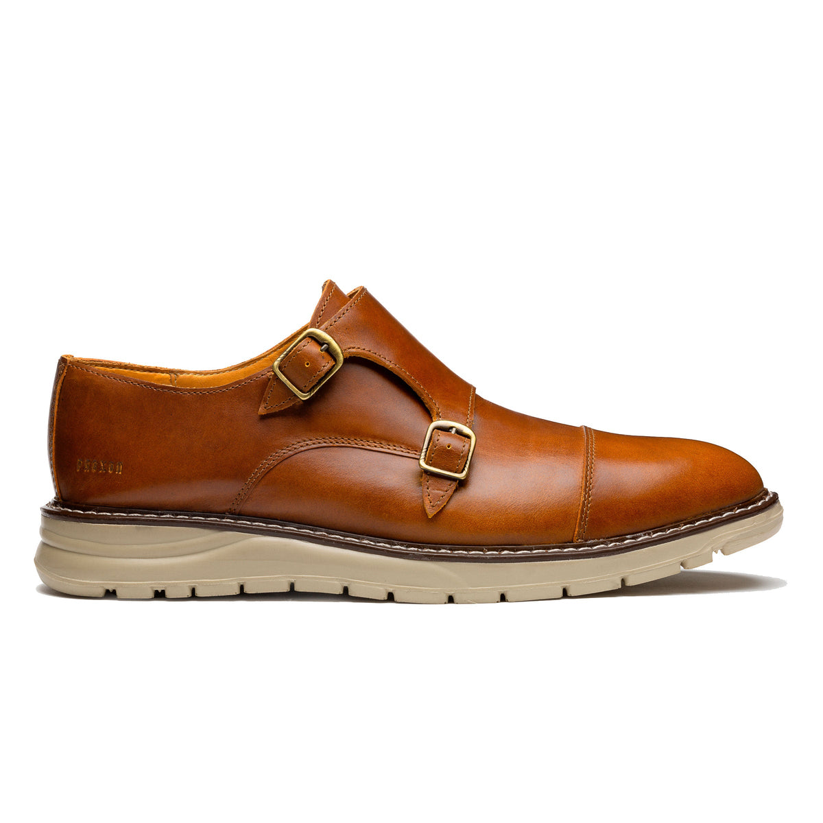 Proxon Grand Steel Toe Double Monk Strap Work Shoe – Amber